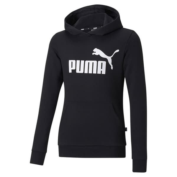 Puma Ess Logo Tr Tröja Med Huva Svart 11-12 Years Flicka