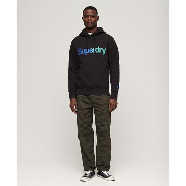 Superdry Core Logo Loose Tröja Med Huva Svart 2XL Man