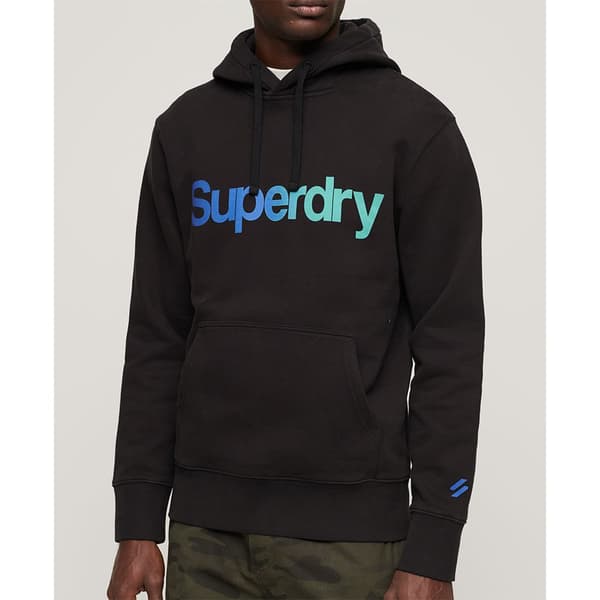 Superdry Core Logo Loose Tröja Med Huva Svart 2XL Man