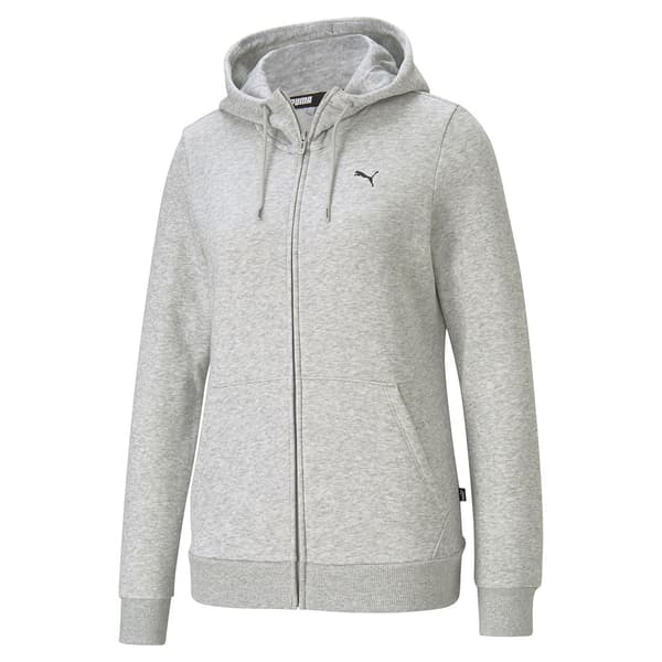 Puma Small Logo Sweatshirt Med Dragkedja Grå S Kvinna