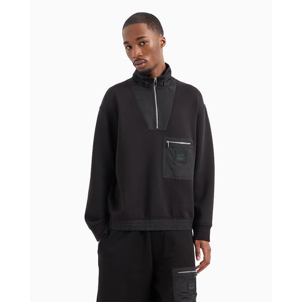 Armani Exchange Xm000083_af10818 Tröja Med Halv Dragkedja Svart L Man
