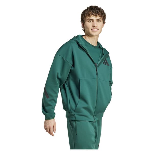 Adidas New Z.n.e Sweatshirt Med Dragkedja Grönt M / Regular Man