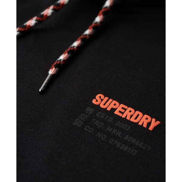 Superdry Utility Sport Logo Loose Huvtröja Svart L Man