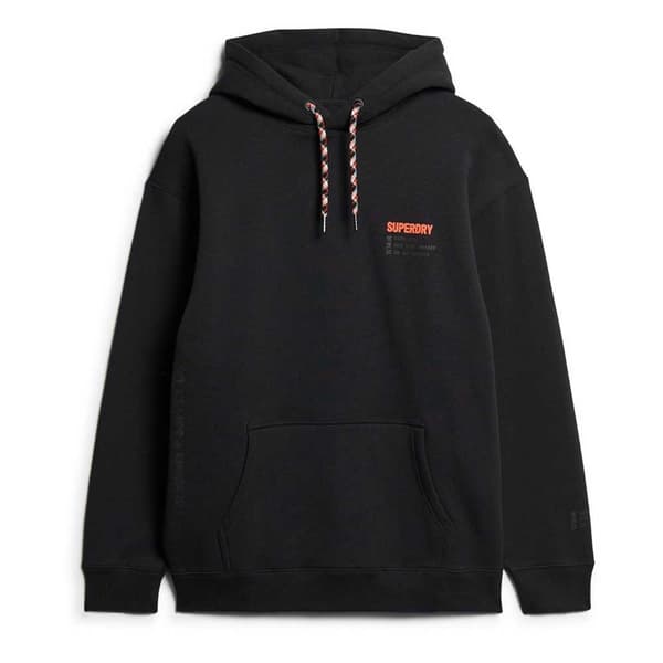 Superdry Utility Sport Logo Loose Huvtröja Svart L Man