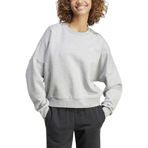 Adidas Essentials Small Logo Feel Cozy Sweatshirt Grå M Kvinde