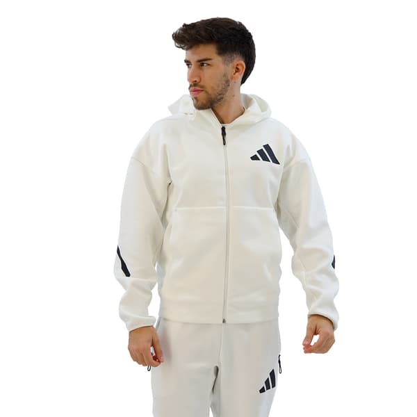 Adidas New Z.n.e Sweatshirt Med Lynlås Hvid XL / Regular Mand
