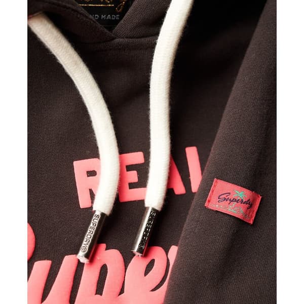 Superdry Neon Vintage Logo Graphic Tröja Med Huva Svart XS Kvinna
