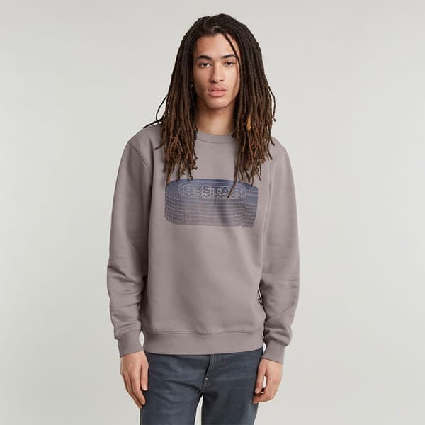 G-star Stacked Old Skool Logo Collegepaita Beige M Mies