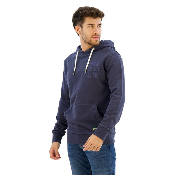 Superdry Copper Label Chest Tröja Med Huva Blå 2XL Man
