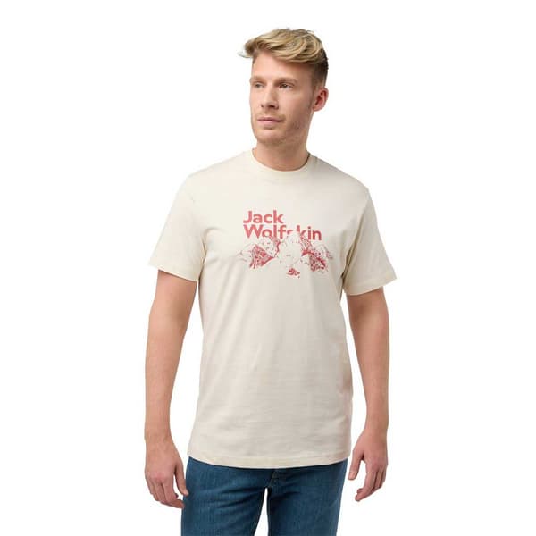 Jack Wolfskin Bergblick T-shirt Med Korte ærmer Beige L Mand