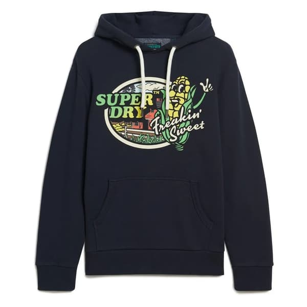 Superdry Neon Travel Graphic Loose Tröja Med Huva Grönt XL Man