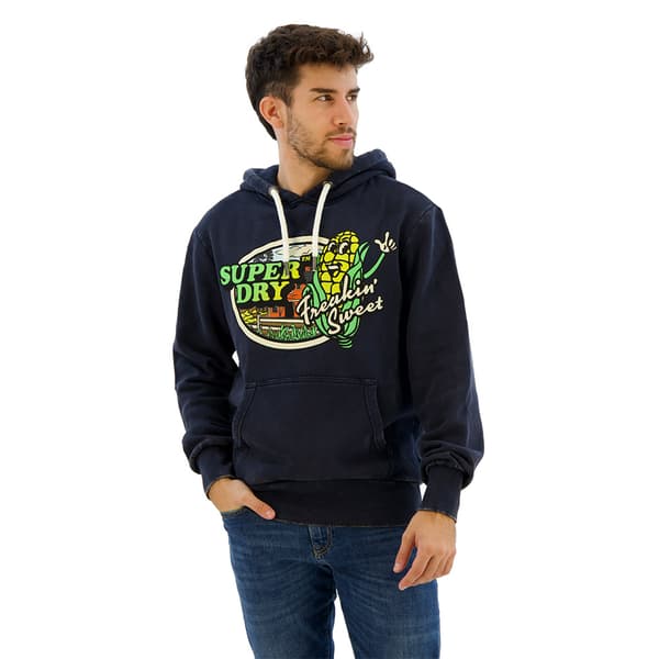 Superdry Neon Travel Graphic Loose Tröja Med Huva Grönt XL Man