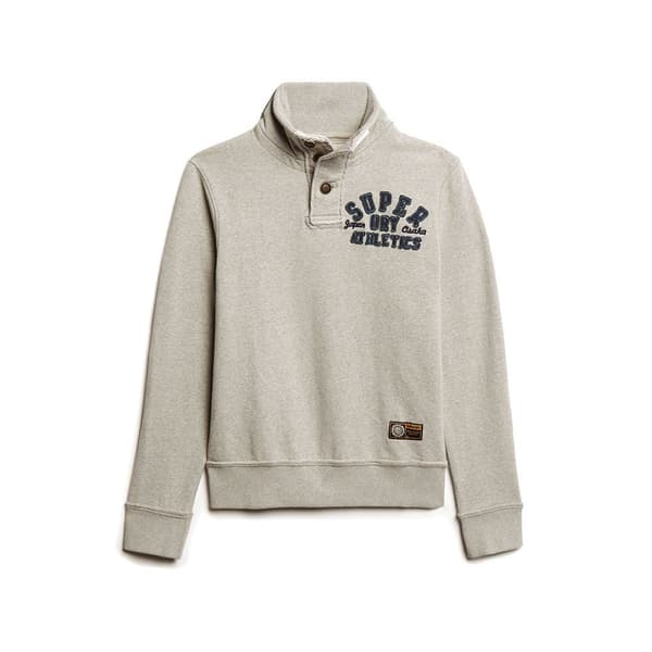 Superdry Vintage Athletic Henley Tröja Grå L Man