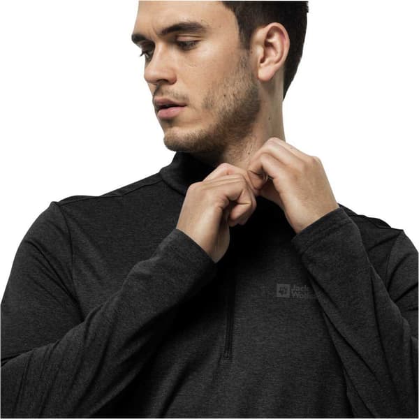 Jack Wolfskin Sky Thermal Half Zip T-shirt Med Lång ärm Svart L Man
