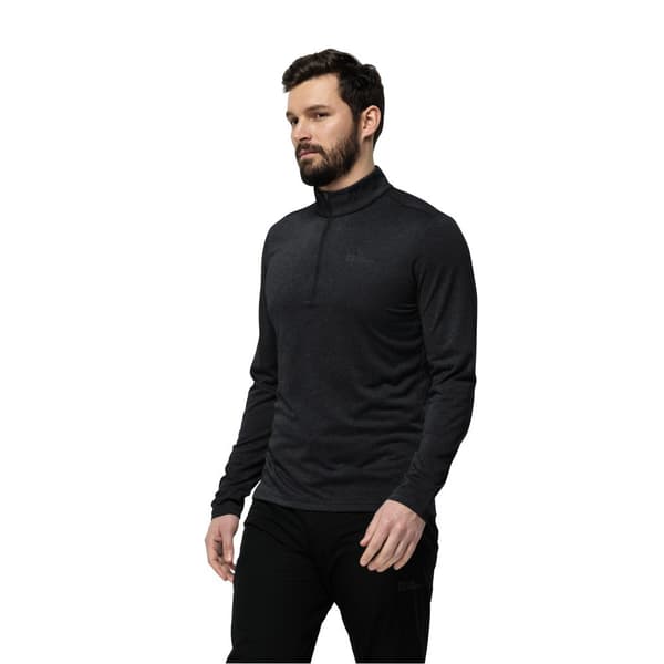 Jack Wolfskin Sky Thermal Half Zip T-shirt Med Lång ärm Svart L Man