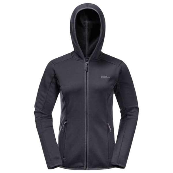 Jack Wolfskin Baiselberg Hooded FZ W 1710771-1388, Kvinna, Jackor, Svart