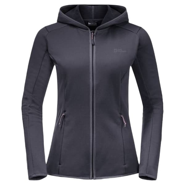 Jack Wolfskin Baiselberg Hooded FZ W 1710771-1388, Kvinna, Jackor, Svart Black M