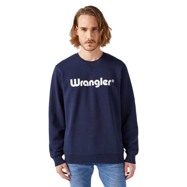 Wrangler 112350539 Logo Sweatshirt Blå XL Mand