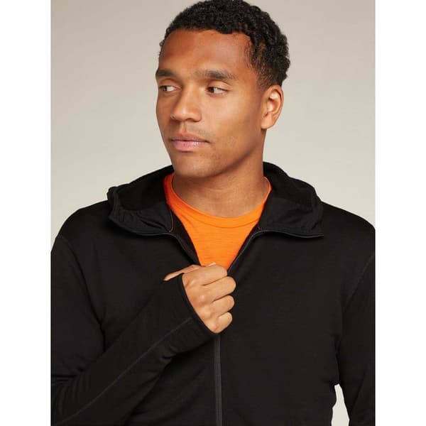 Icebreaker Merino 360 Realfleece Elemental Kokovetoketjullinen Collegepaita Musta L Mies