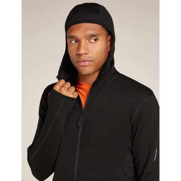 Icebreaker Merino 360 Realfleece Elemental Kokovetoketjullinen Collegepaita Musta L Mies