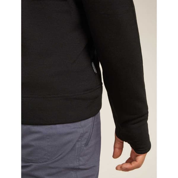 Icebreaker Merino 360 Realfleece Elemental Kokovetoketjullinen Collegepaita Musta L Mies