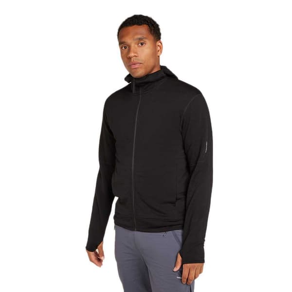 Icebreaker Merino 360 Realfleece Elemental Kokovetoketjullinen Collegepaita Musta L Mies