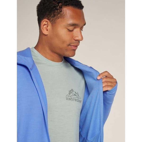 Icebreaker Merino 360 Realfleece Elemental Sweatshirt Med Lynlås Blå M Mand