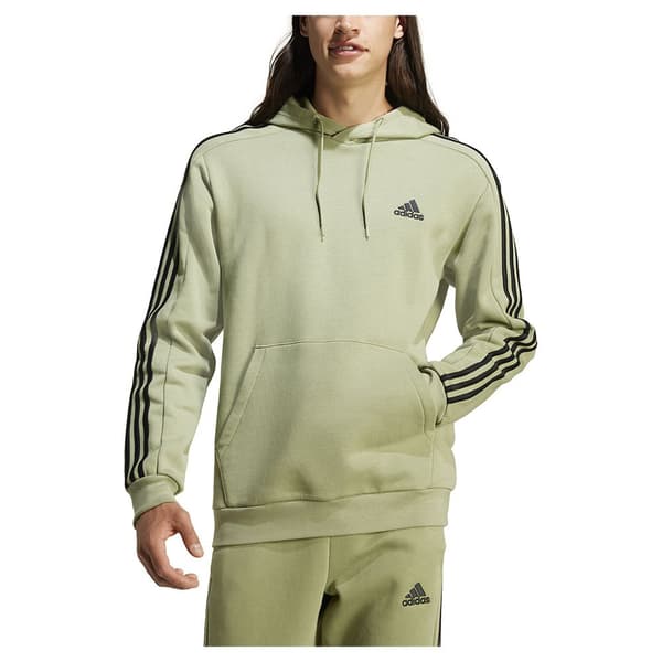Adidas Essentials Fleece 3 Stripes Tröja Med Huva Grönt L / Regular Man