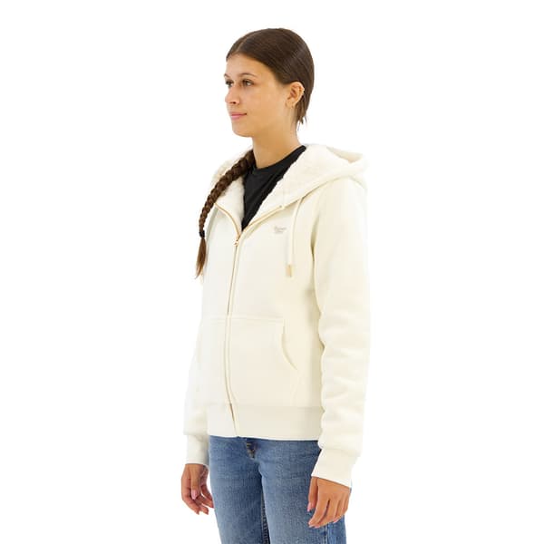 Superdry Essential Borg Lined Sweatshirt Med Dragkedja Vit L Kvinna