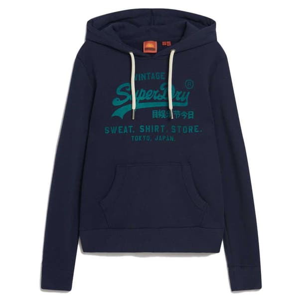 Superdry Classic Vl Heritage Tröja Med Huva Blå S Kvinna