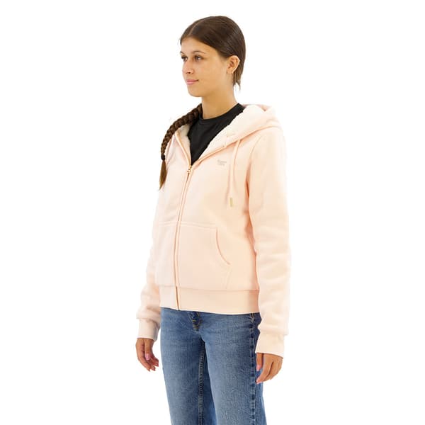 Superdry Essential Borg Lined Sweatshirt Med Dragkedja Rosa M Kvinna