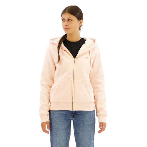 Superdry Essential Borg Lined Sweatshirt Med Dragkedja Rosa M Kvinna