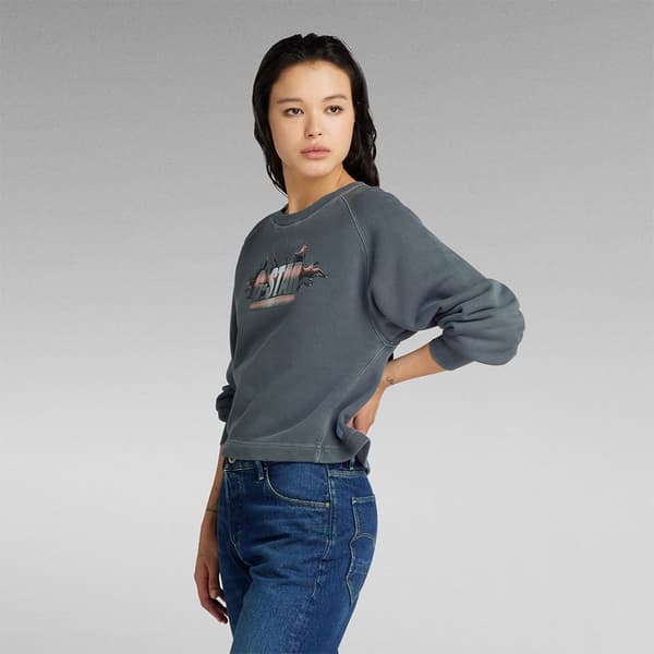 G-star Overdyed Merch Loose R Tröja Svart XS Kvinna