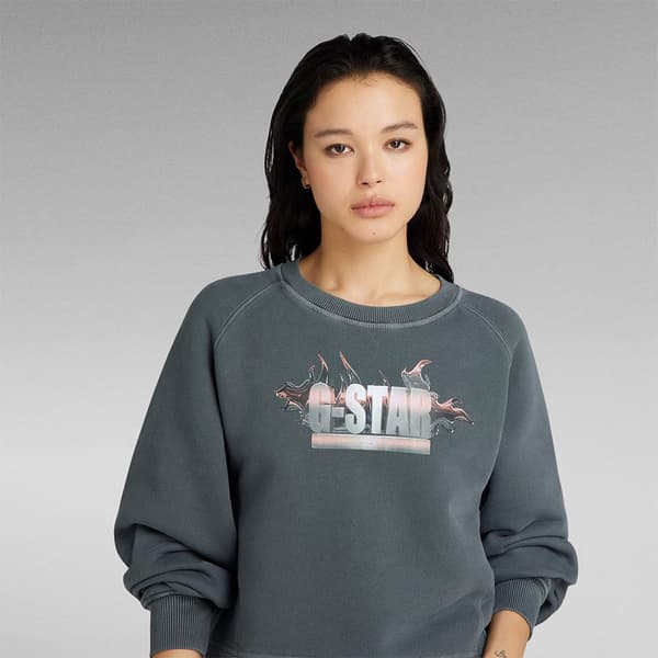 G-star Overdyed Merch Loose R Tröja Svart XS Kvinna