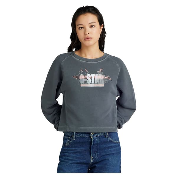 G-star Overdyed Merch Loose R Tröja Svart XS Kvinna