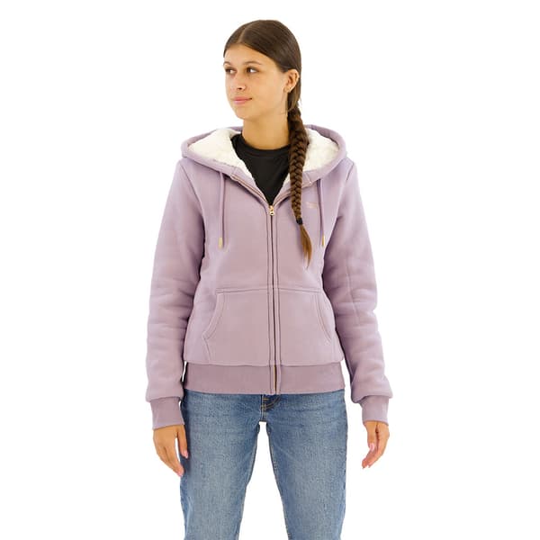 Superdry Essential Borg Lined Sweatshirt Med Dragkedja Lila S Kvinna