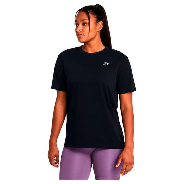 Under Armour Heavyweight Embroidered Patch T-shirt Med Korte ærmer Sort S / Regular Kvinde