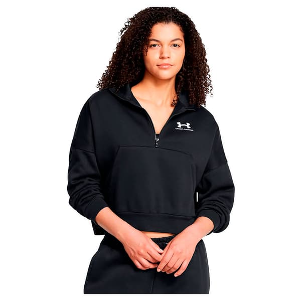 Under Armour Icon Fleece Oversized Halv Lynlås Sweatshirt  S Kvinde