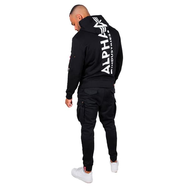 Alpha Industries Back Print Huvtröja Svart M Man