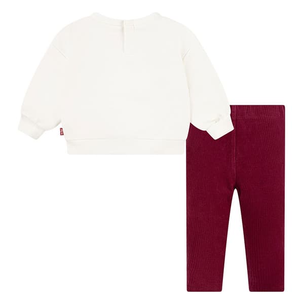 Levi´s ® Kids Tulip Hem Crew S Leggings Rød,Hvid 3 Months