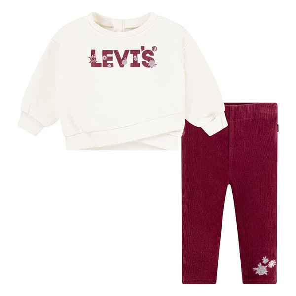 Levi´s ® Kids Tulip Hem Crew S Leggings Rød,Hvid 3 Months