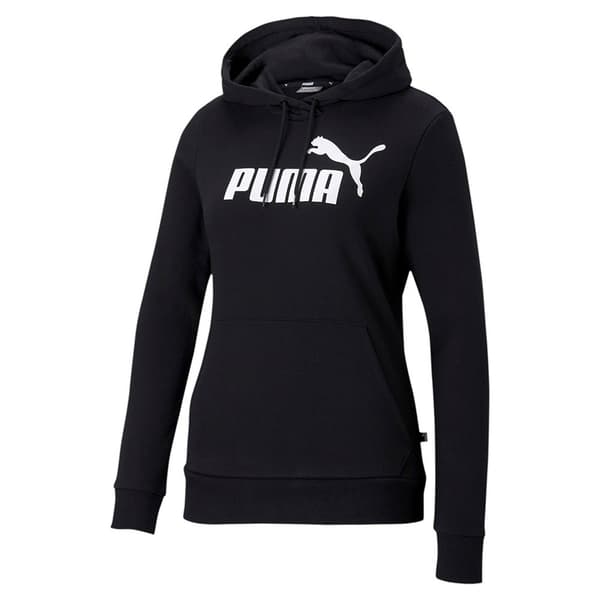 Puma Essential Logo Tröja Med Huva Svart M Kvinna