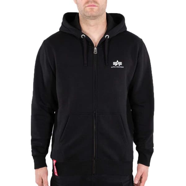 Alpha Industries Basic Sl Kokovetoketjullinen Collegepaita Musta L Mies