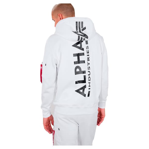 Alpha Industries Back Print Camo Print Huppari Valkoinen L Mies