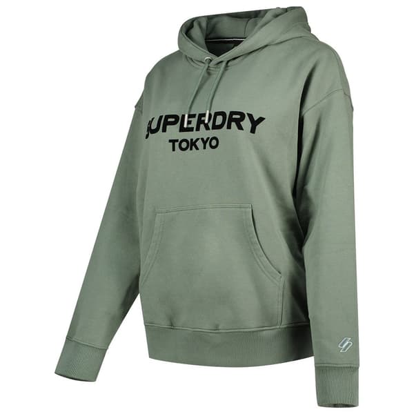 Superdry Sport Luxe Loose Tröja Med Huva Grönt XS Kvinna