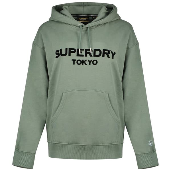 Superdry Sport Luxe Loose Tröja Med Huva Grönt XS Kvinna
