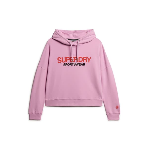 Superdry Sportswear Logo Boxy Tröja Med Huva Rosa M Kvinna