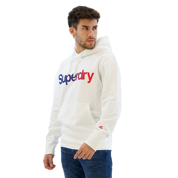 Superdry Core Logo Loose Tröja Med Huva Vit XL Man