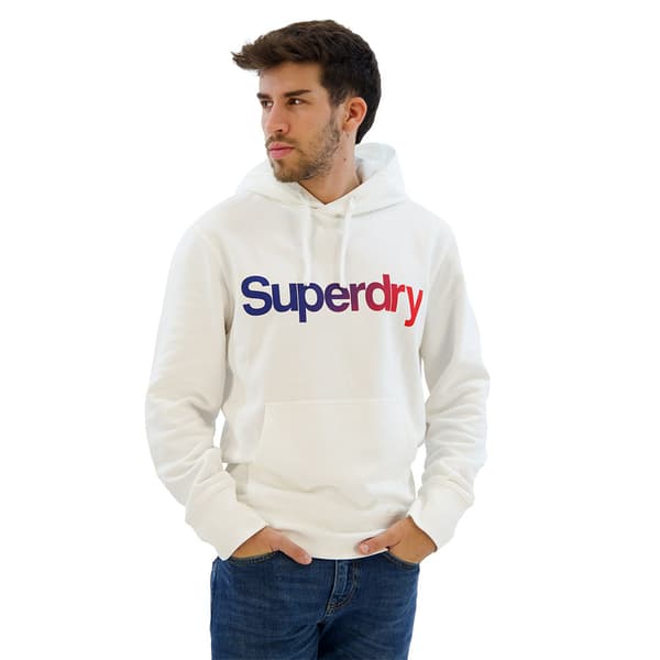 Superdry Core Logo Loose Tröja Med Huva Vit XL Man