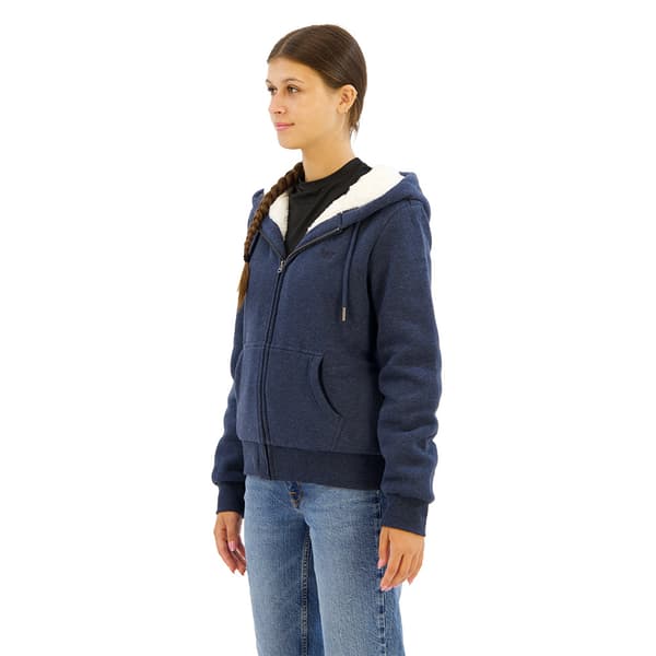 Superdry Essential Borg Lined Sweatshirt Med Dragkedja Blå M Kvinna